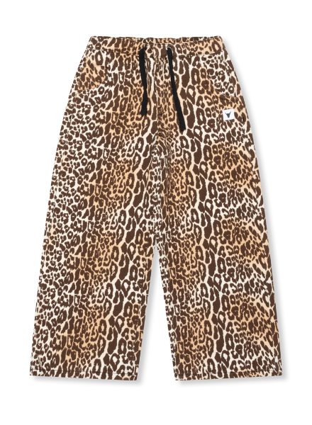 Alix Mini Kids Woven Leopard Denim Wide Leg Pants