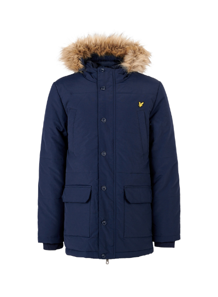 Lyle & Scott Fur Trim Classic Parka Coat