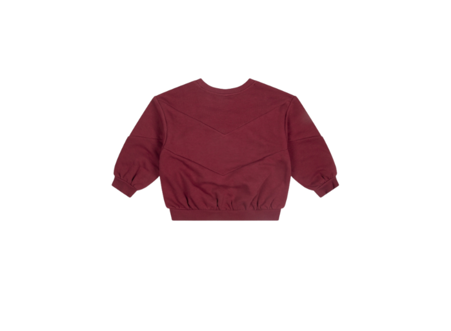 Kids Knitted Colour Block Sweater Bordeaux