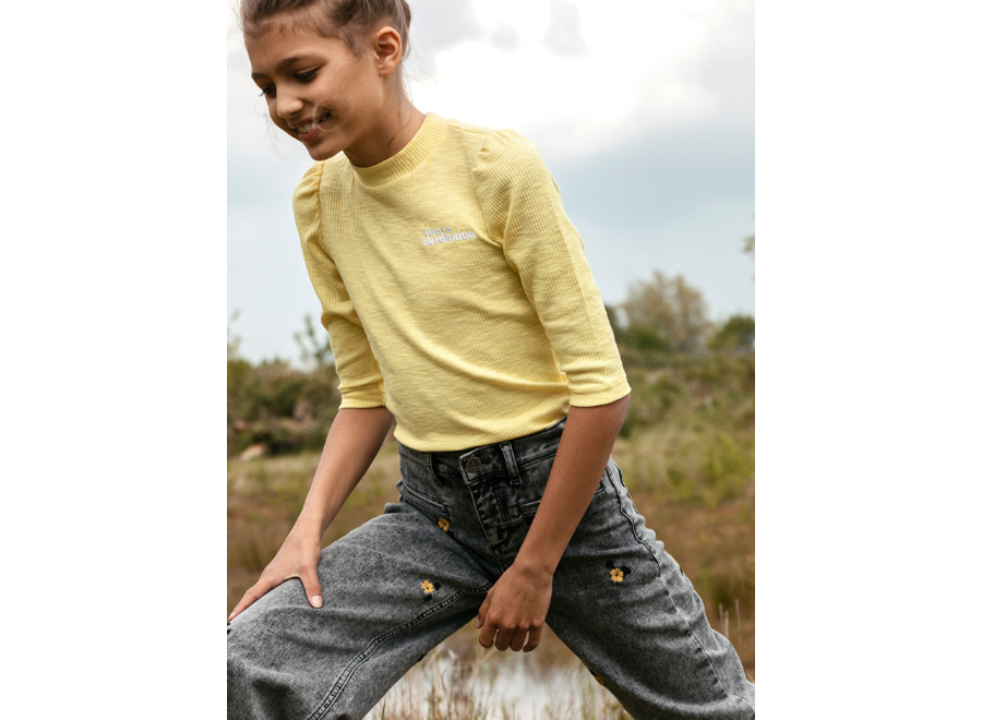 Slub rib collar tee
