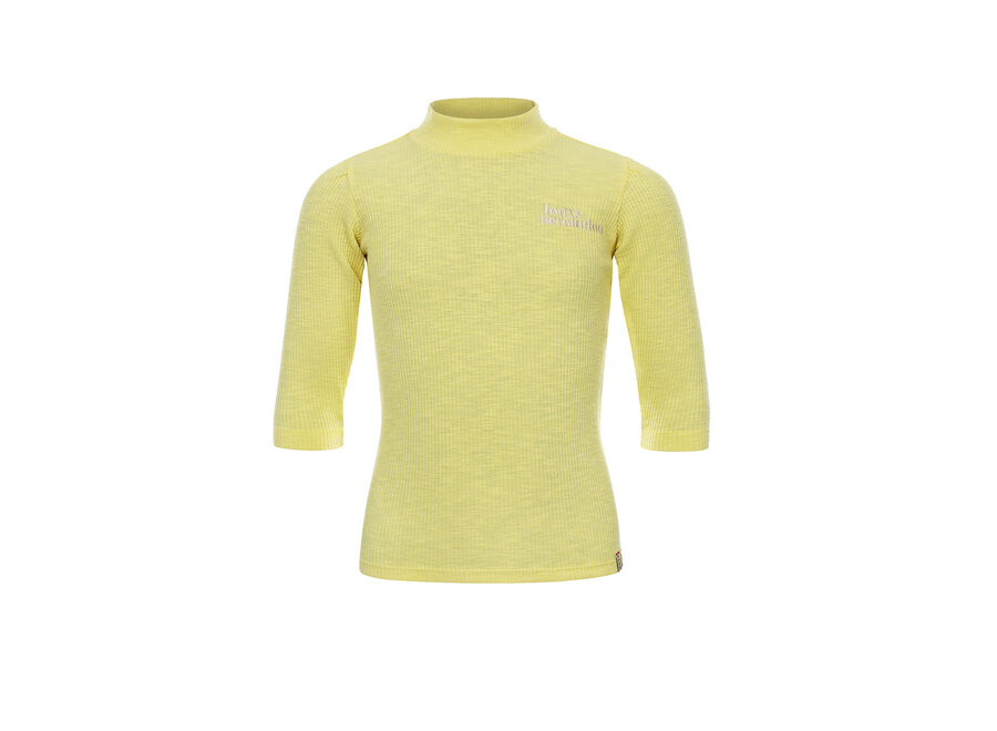 Slub rib collar tee