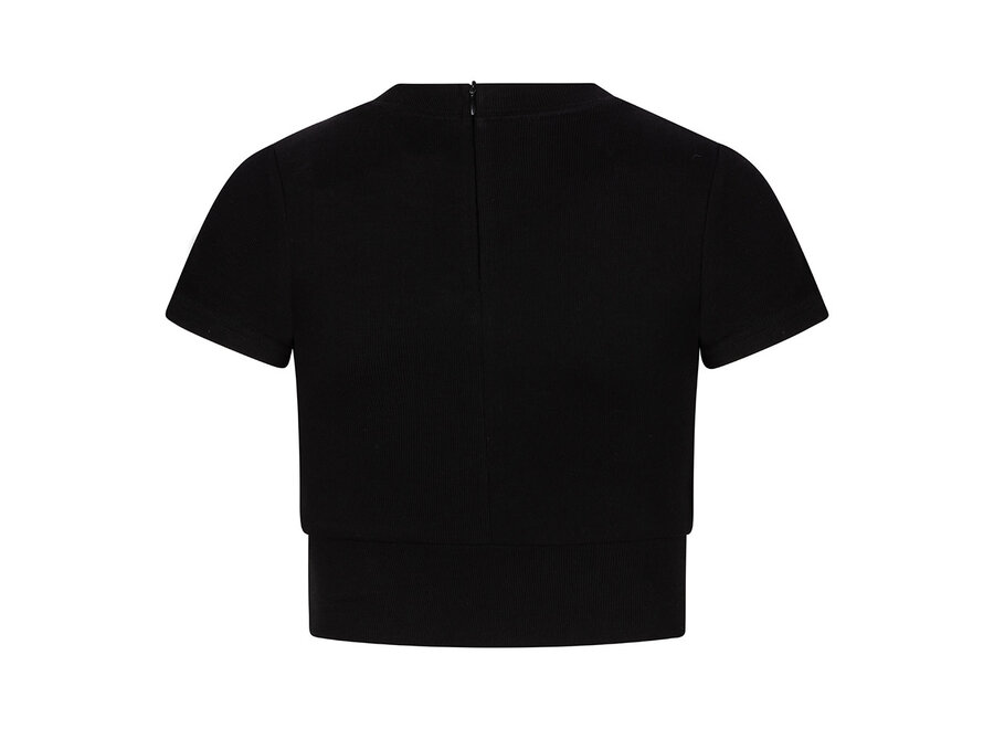 Cropped T-Shirt Rib Zip