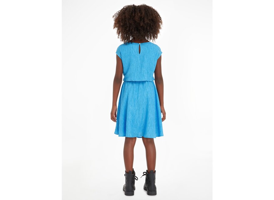 Crinkle Ss Fit Flare Dress