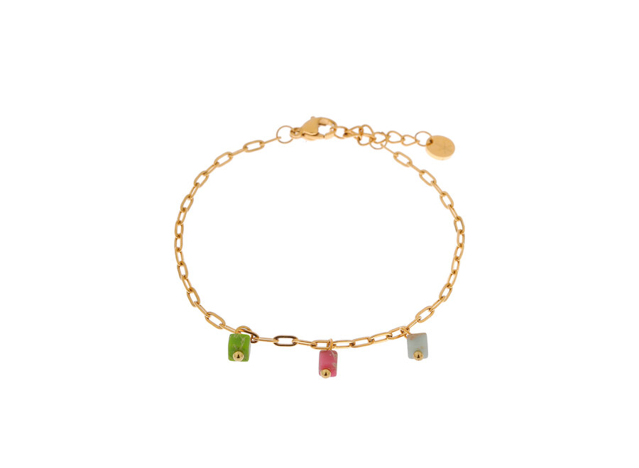 Color Cube Bracelet Gold