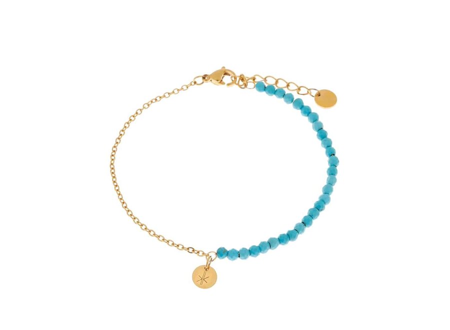 Half Turquoise Bracelet Gold