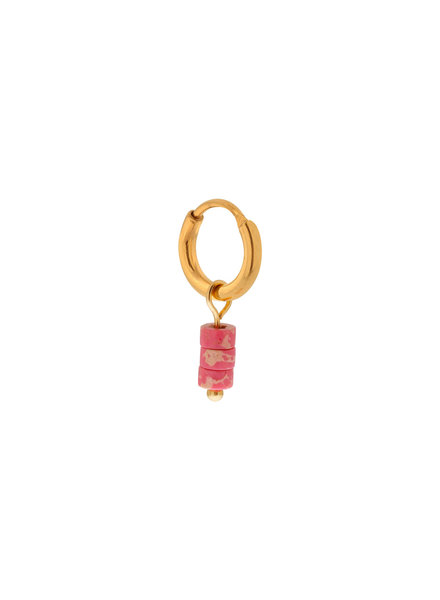 Label Kiki Pink Marble Hoop Gold