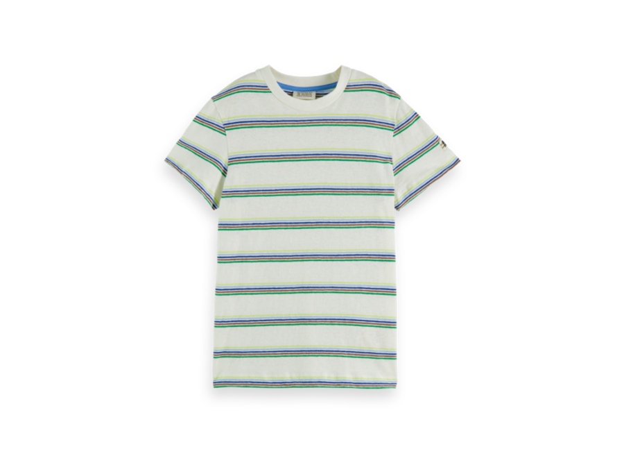 Relaxed-fit yarn-dyed striped Cotton Linen T-shirt
