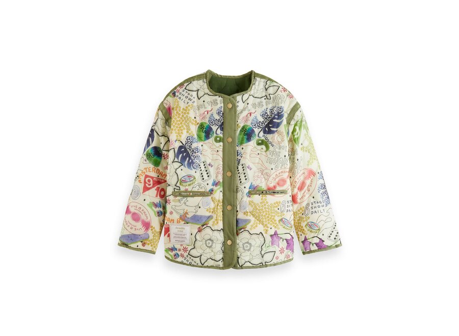 Light-padded reversible printed jacket