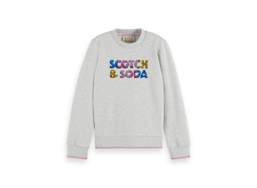 Regular-fit sequin artwork sweatshirt