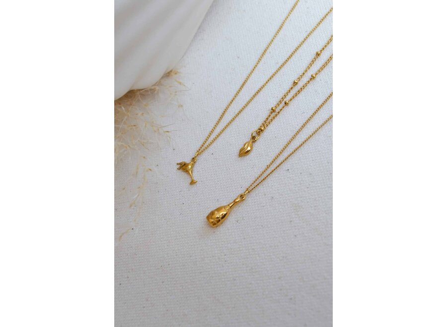 Lips necklace gold