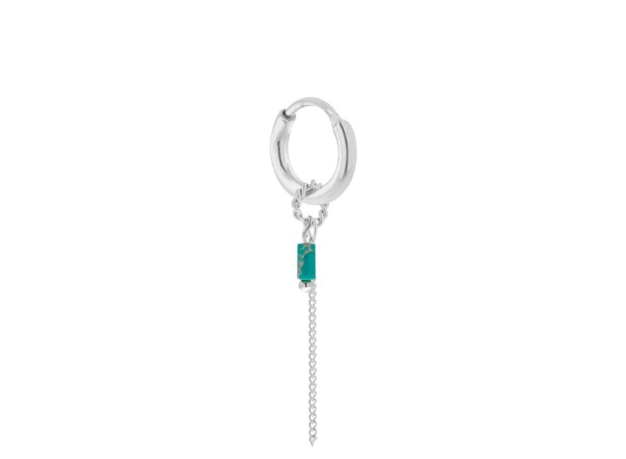 Single Chain Turquoise Hoop silver
