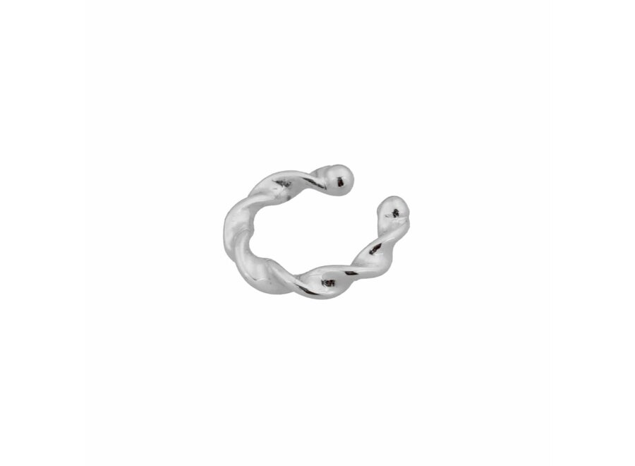 Single twisted earcuff silver