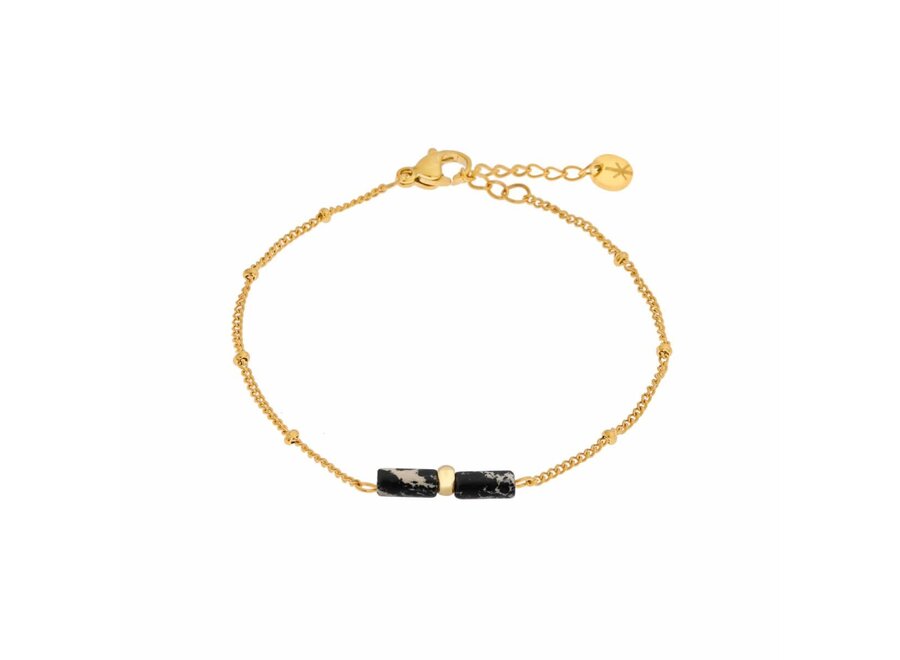 Black spots bracelet gold