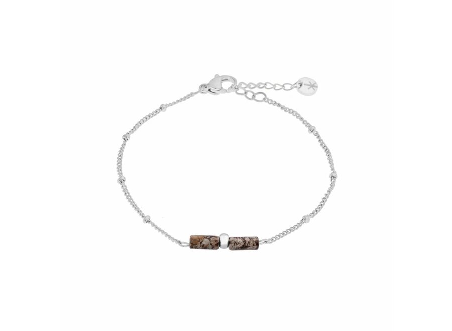 Brown spots bracelet silver