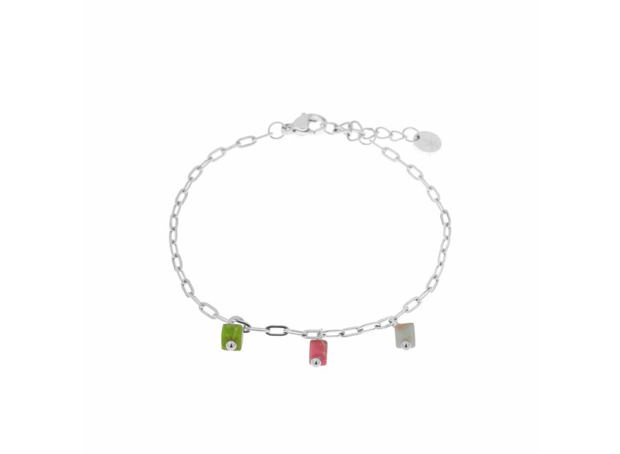 Color cube bracelet silver