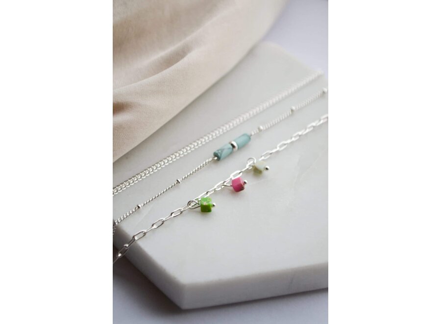 Color cube bracelet silver
