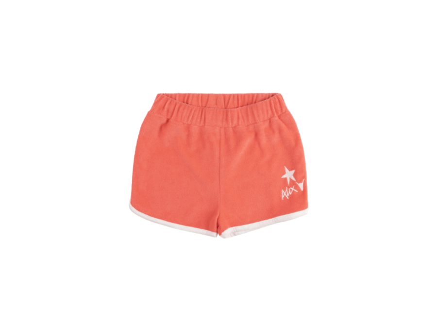 Kids Knitted Terry Shorts Intense Coral