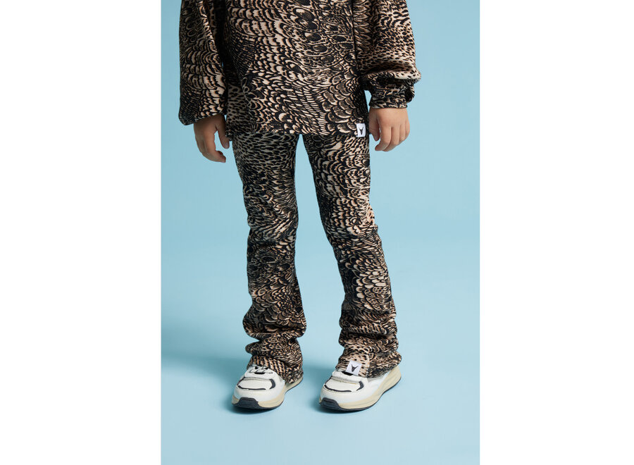 Kids knitted feather animal flared pants