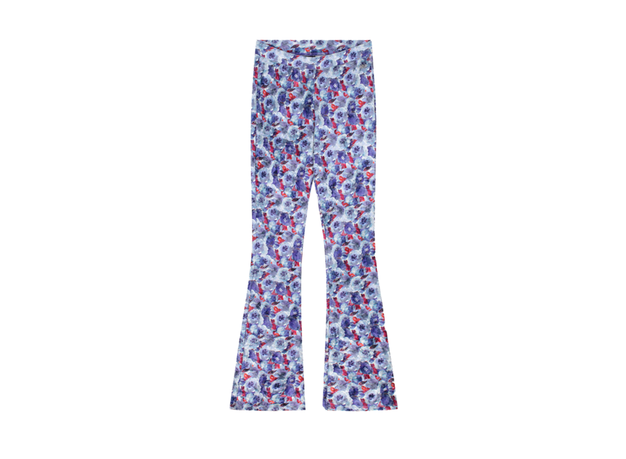 Velvet Flower Flared Pants