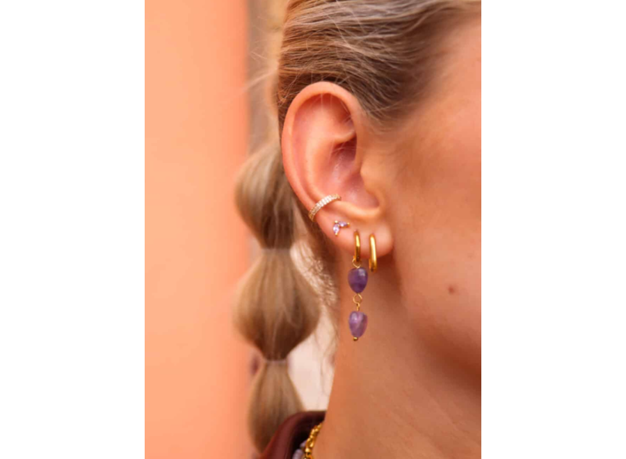 Shiny row ear cuff gold