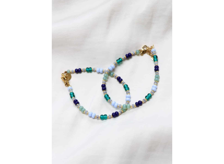 Blue oasis bracelet gold