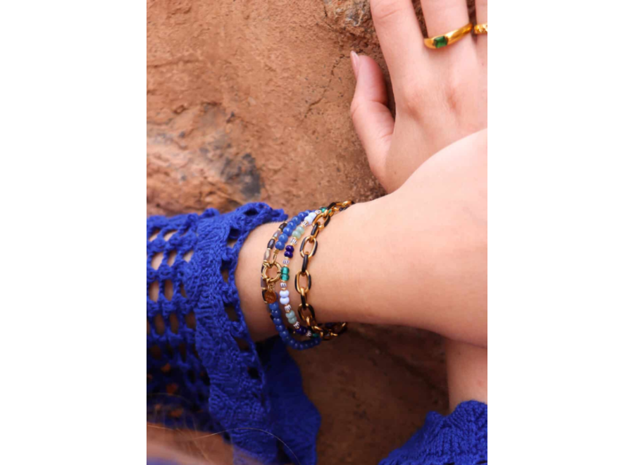 Blue oasis bracelet gold