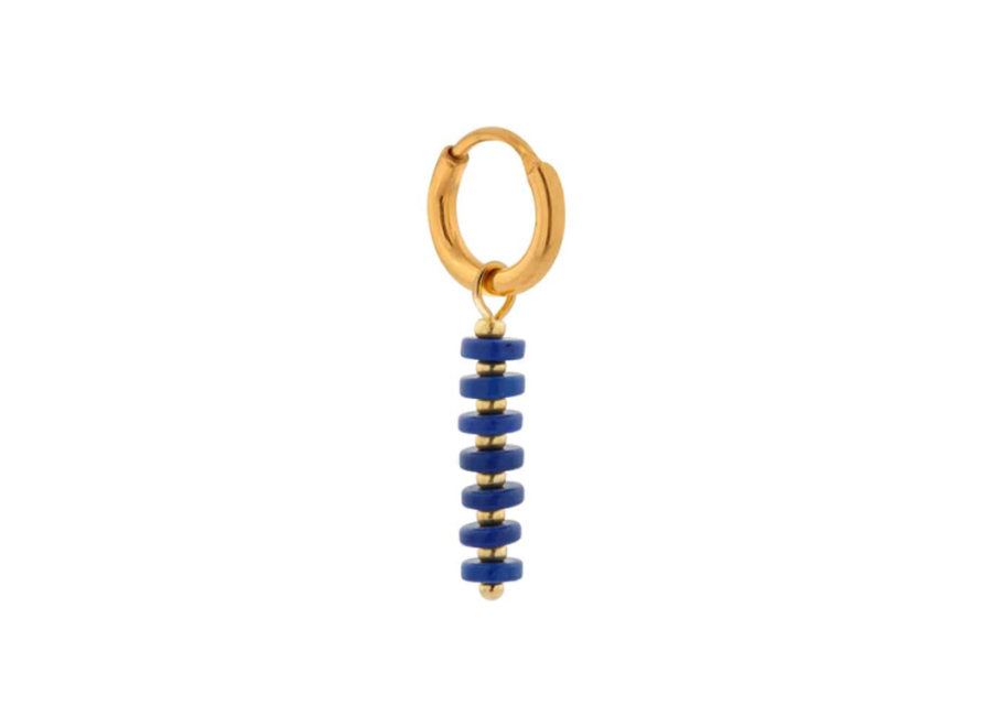 Label Kiki Royal  blue hoop gold - Single