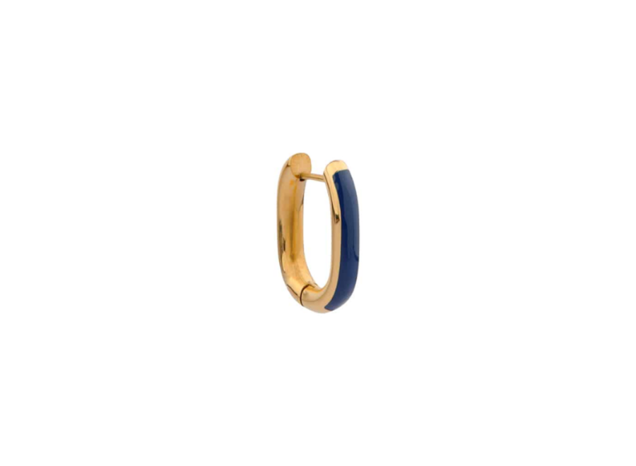 Blue oval hoop gold - Single