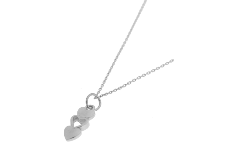 Open heart necklace silver