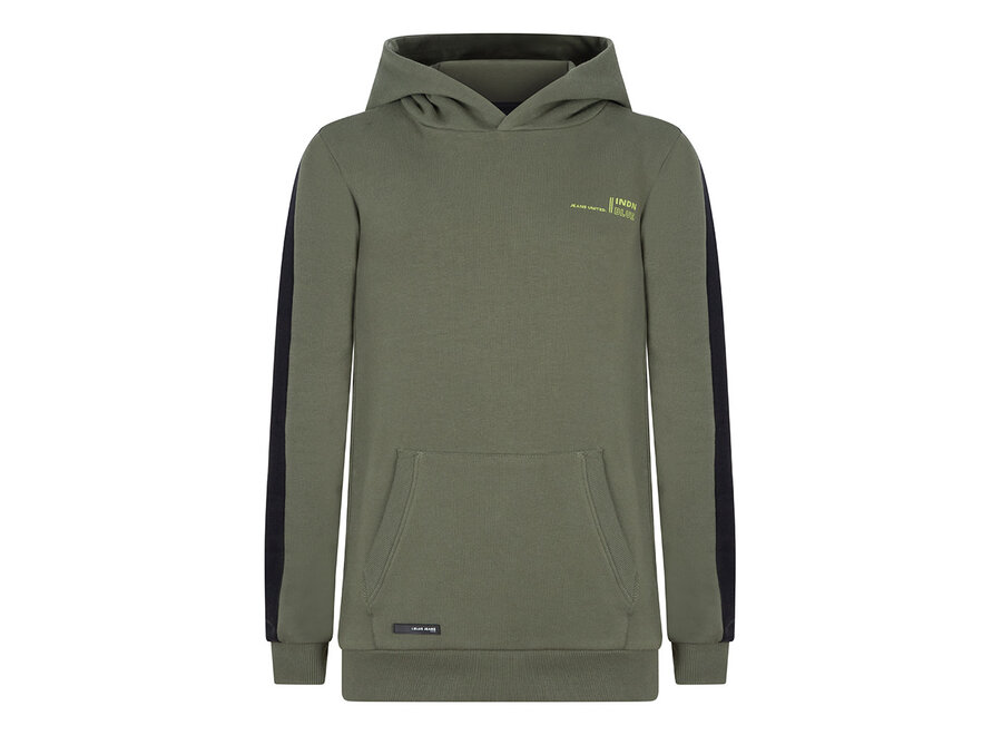 Hoodie Colorblock Camo Green