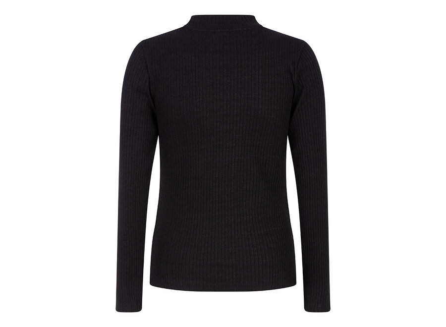 Long Sleeve Chest Opening Black