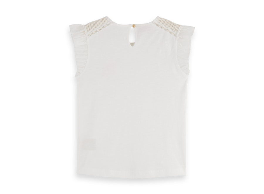 Woven detail Regular-fit T-shirt White