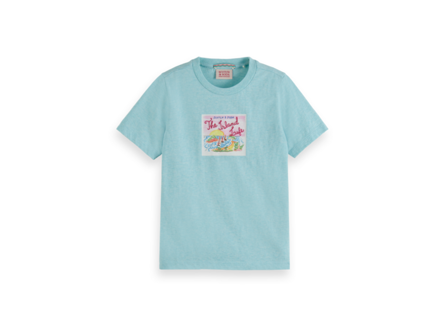 Regular-fit melange T-shirt Bayside blue melange