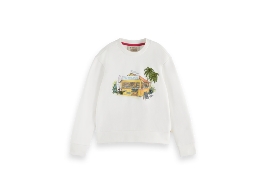 Embroidered and printed relaxed-fit sweatshirt