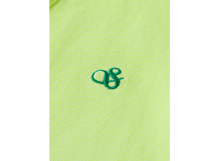 Garment-dyed short-sleeved pique polo
