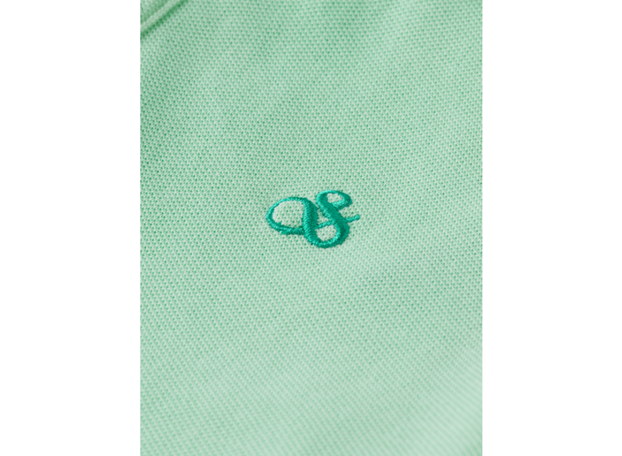 Garment-dyed short-sleeved pique polo