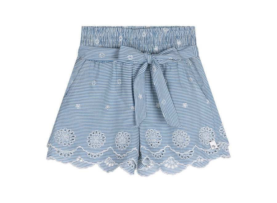 Stripe Embroidery short