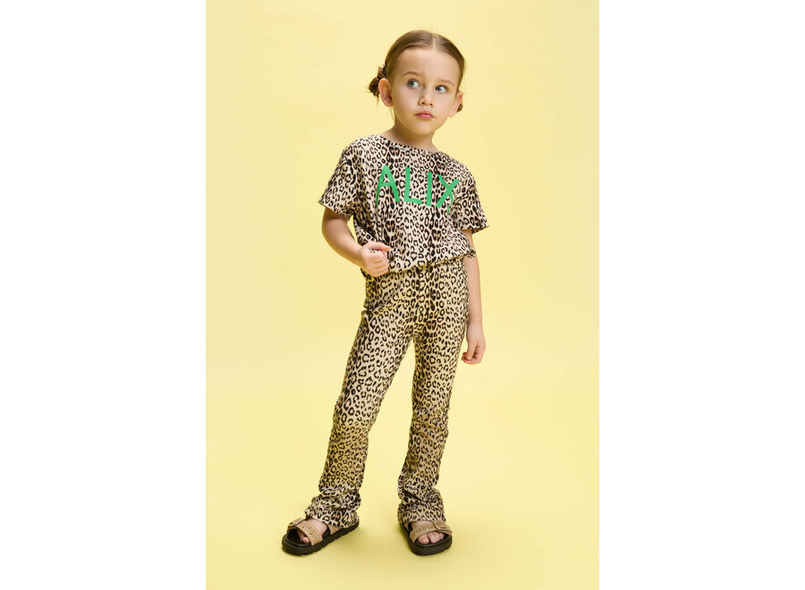 Knitted Leopard Flared Pants Animal