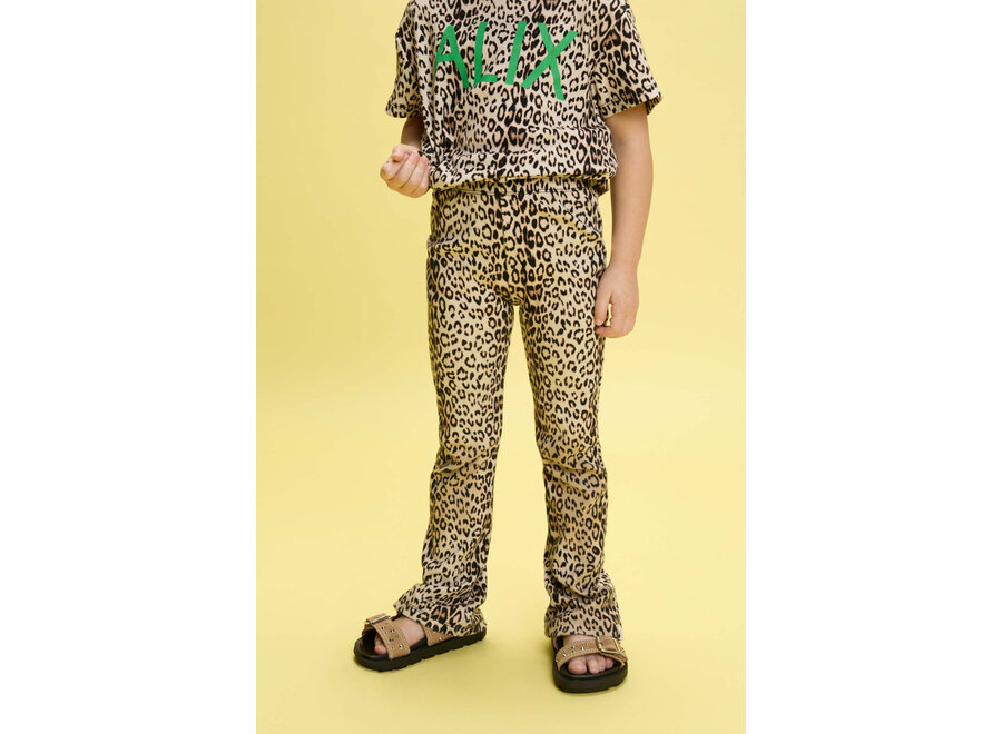 Knitted Leopard Flared Pants Animal