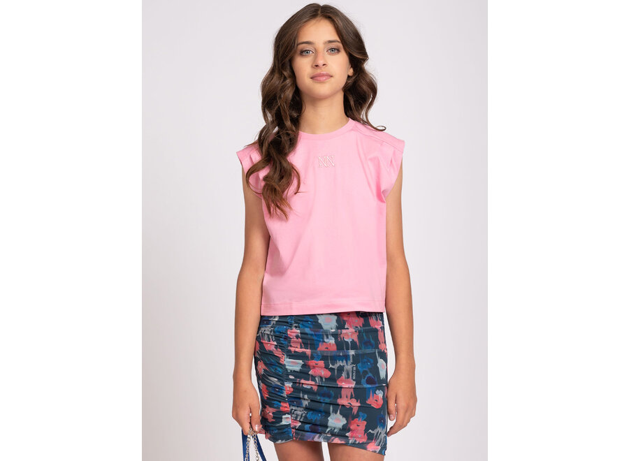 Pleat T-Shirt Pink Lemonade