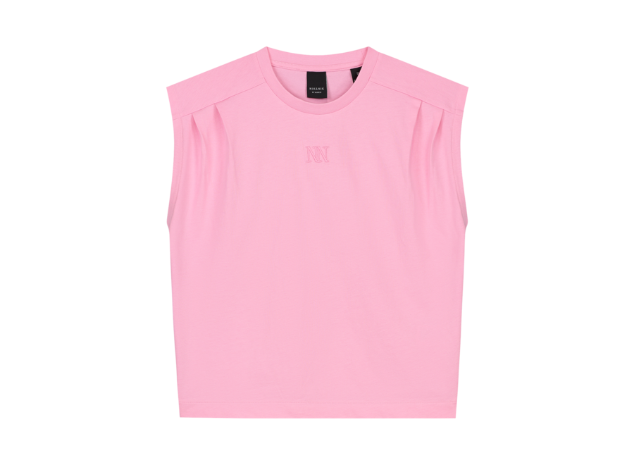 Pleat T-Shirt Pink Lemonade