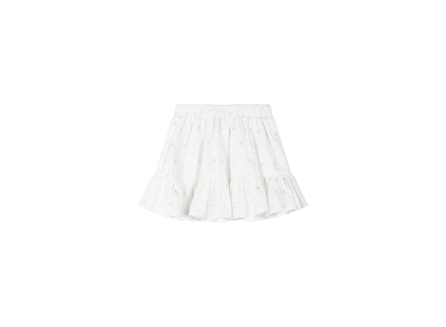 Woven Glitter Bull Skirt  Soft White