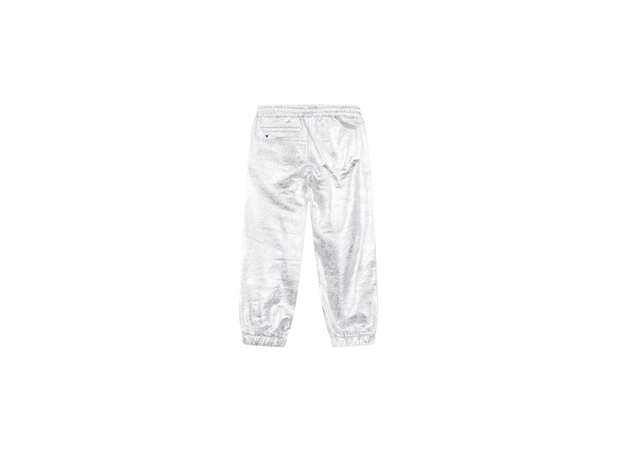 Woven Metallic Pants Silver