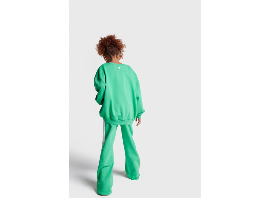 Knitted Wide Leg Sweat Pants Green