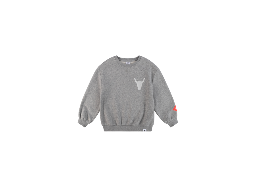 Knitted Bull Sweater Soft Grey Melange