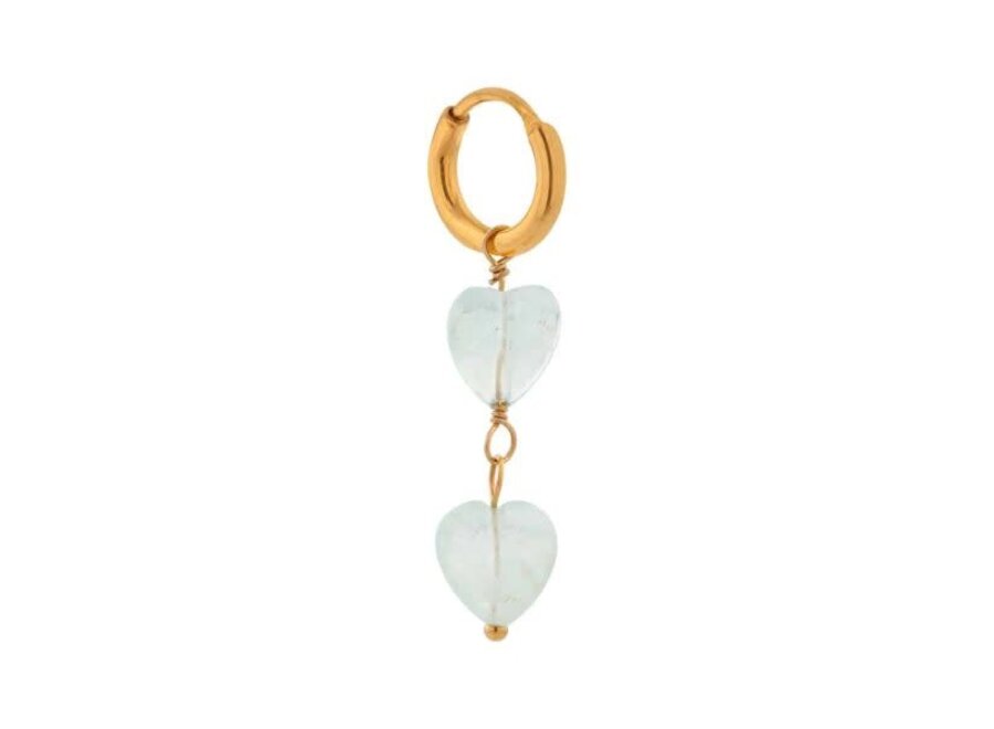 Fluorite heart hoop gold