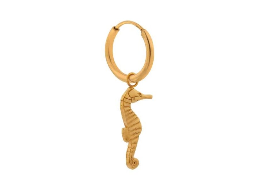 Seahorse hoop gold