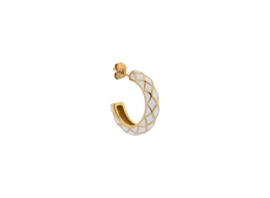 White cross hoop gold