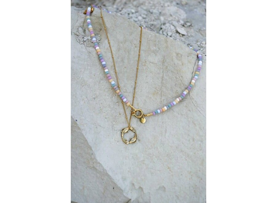 Blue reef necklace gold