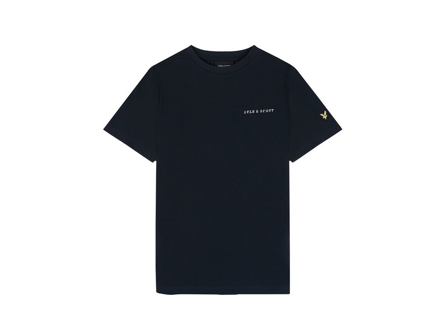 Script Embroidered T-shirt Dark Navy